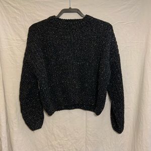 Black and silver flecked knit sweater